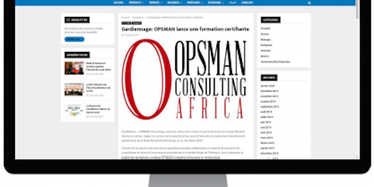 OPSMAN Consulting Africa dans la press - formations certifiantes